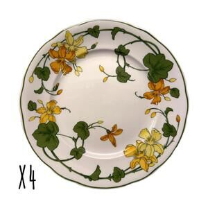 Set of 4 Vintage Villeroy & Boch Geranium 8.25” Salad Plates